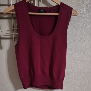 7 For All Mankind Burgundy Tank Top